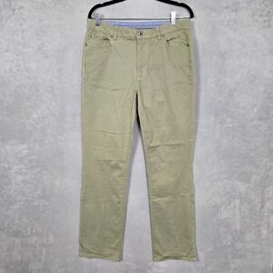 LL Bean Pants Mens 32x32‎ olive green Standard Fit 5 pocket Chino Cotton stretch